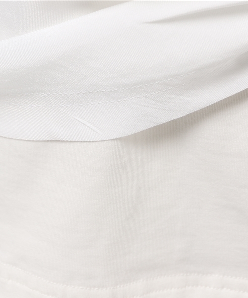 ROSE BUD COUPLES (ローズ バッド カップルズ)の「S-LCTT-15148 ASYMMETRY V/N S/S TOP(Tシャツ/カットソー・レディース・ホワイト/ブラック/オリーブ・ONE SIZE)」の4枚目の写真