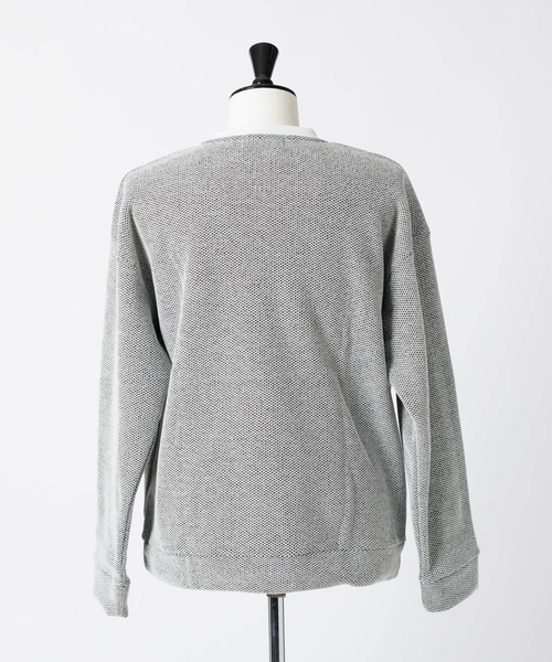 MYSELF ABAHOUSE(マイセルフアバハウス)の「ハニカム 裏起毛 クルーネック トレーナー カットソー(Tシャツ/カットソー・メンズ・アイボリー/ネイビー/ブラック・M/L/LL)」の8枚目の写真