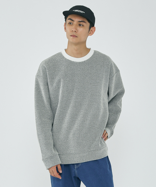 MYSELF ABAHOUSE(マイセルフアバハウス)の「ハニカム 裏起毛 クルーネック トレーナー カットソー(Tシャツ/カットソー・メンズ・アイボリー/ネイビー/ブラック・M/L/LL)」の13枚目の写真