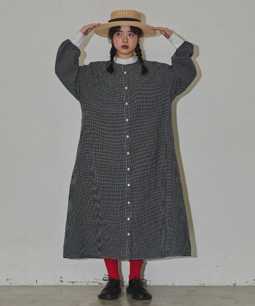 MERLOT（メルロー）の「クレリックシャツワンピース（ワンピース・レディース・レッド/チェック/ブラック・FREE）」の11枚目の写真