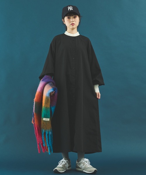 MERLOT（メルロー）の「クレリックシャツワンピース（ワンピース・レディース・レッド/チェック/ブラック・FREE）」の4枚目の写真