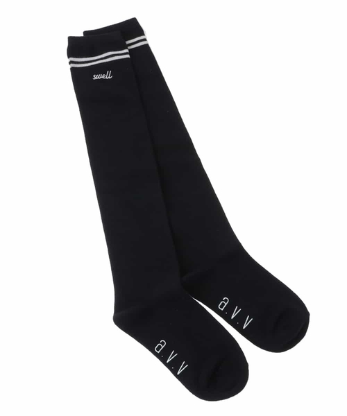 a.v.v（アーヴェヴェ）の「[KIDS]ラインニーハイソックス（ソックス/靴下・キッズ・グレー/ブラック・20/23）」の9枚目の写真