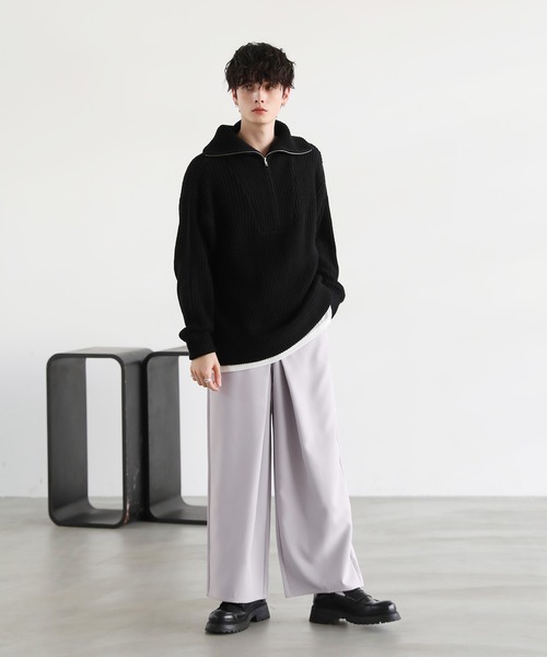 THE ROW アントン ストレトレック ハンツ 7768W2921 DARKNAVY サイドライントラックパンツ ワイドシルエット