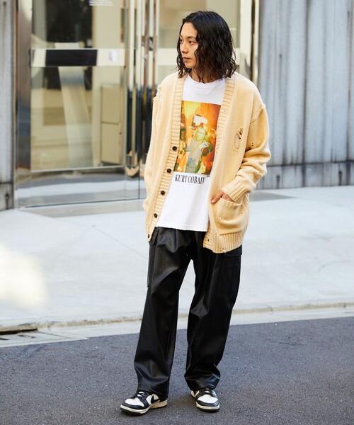 セール】ダメージニットカーディガン/ビックシルエット/ダメージ加工