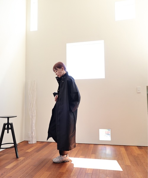 ULEULA（ウルア）の「スタンドカラーシャツコート/ステンカラーシャツコート/スプリングコート（ステンカラーコート・レディース・カーキ/ブラック・FREE）」の5枚目の写真