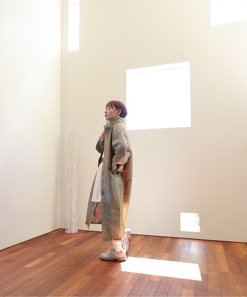 ULEULA（ウルア）の「スタンドカラーシャツコート/ステンカラーシャツコート/スプリングコート（ステンカラーコート・レディース・カーキ/ブラック・FREE）」の19枚目の写真