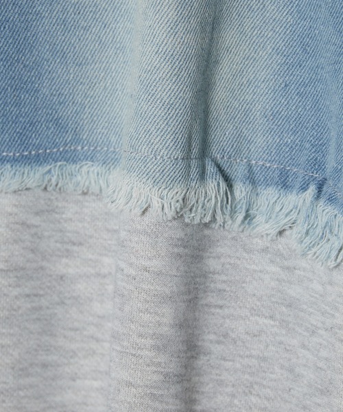 ROOPTOKYO（ループトウキョウ）の「▲Sweat Collaboration Damage Denim Pants / 切り替えスウェットダメージデニムパンツ（デニムパンツ・レディース・ブラック/グレー・S/M/L）」の7枚目の写真