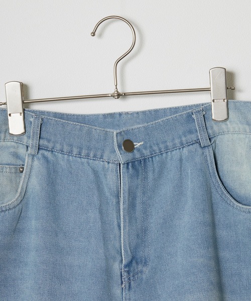 ROOPTOKYO（ループトウキョウ）の「▲Sweat Collaboration Damage Denim Pants / 切り替えスウェットダメージデニムパンツ（デニムパンツ・レディース・ブラック/グレー・S/M/L）」の4枚目の写真