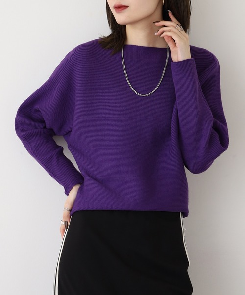 A.N.L(エーエヌエル レーベル)の「A.N.L 抗菌ドルマンニット(ニット/セーター・レディース・ブラック/グレー/モカ/モスグリーン/カーキ/パープル/ブルー/ベージュ/グリーン・38)」の9枚目の写真