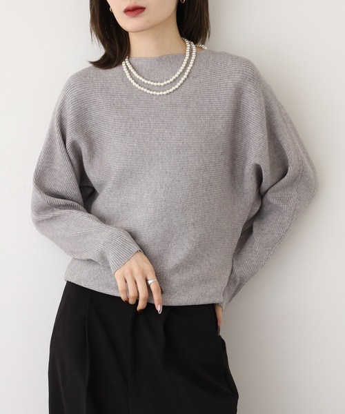 A.N.L(エーエヌエル レーベル)の「A.N.L 抗菌ドルマンニット(ニット/セーター・レディース・ブラック/グレー/モカ/モスグリーン/カーキ/パープル/ブルー/ベージュ/グリーン・38)」の1枚目の写真