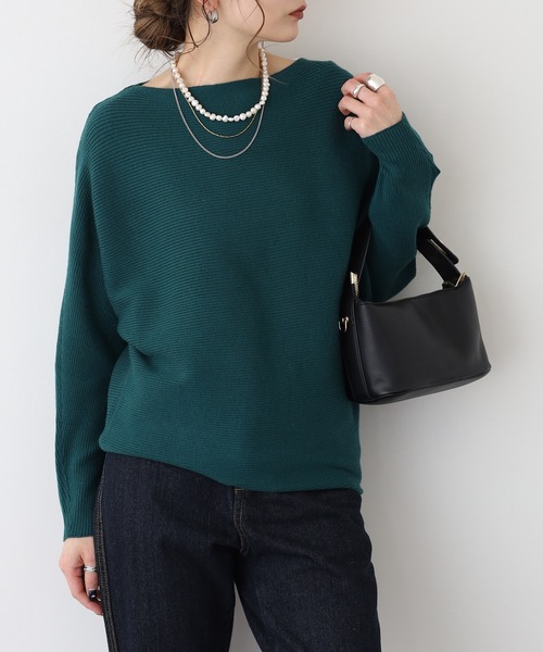 A.N.L(エーエヌエル レーベル)の「A.N.L 抗菌ドルマンニット(ニット/セーター・レディース・ブラック/グレー/モカ/モスグリーン/カーキ/パープル/ブルー/ベージュ/グリーン・38)」の6枚目の写真