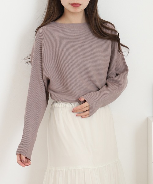 A.N.L(エーエヌエル レーベル)の「A.N.L 抗菌ドルマンニット(ニット/セーター・レディース・ブラック/グレー/モカ/モスグリーン/カーキ/パープル/ブルー/ベージュ/グリーン・38)」の4枚目の写真