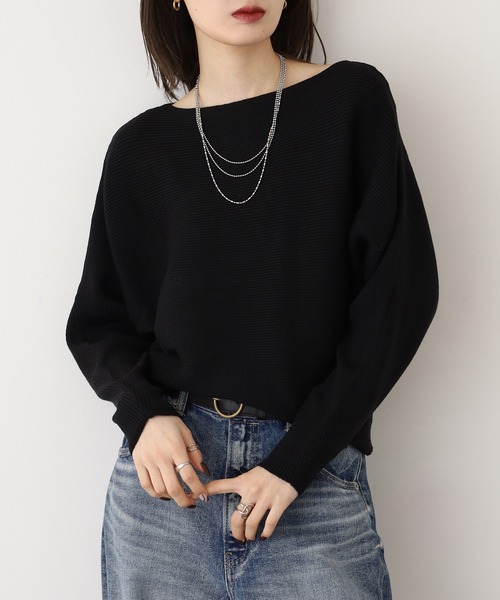 A.N.L(エーエヌエル レーベル)の「A.N.L 抗菌ドルマンニット(ニット/セーター・レディース・ブラック/グレー/モカ/モスグリーン/カーキ/パープル/ブルー/ベージュ/グリーン・38)」の10枚目の写真