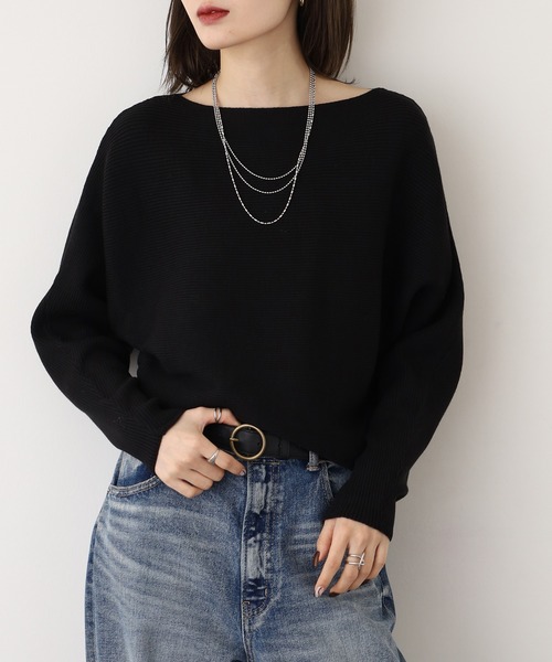 A.N.L(エーエヌエル レーベル)の「A.N.L 抗菌ドルマンニット(ニット/セーター・レディース・ブラック/グレー/モカ/モスグリーン/カーキ/パープル/ブルー/ベージュ/グリーン・38)」の11枚目の写真