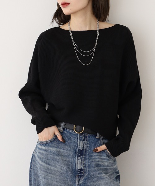 A.N.L(エーエヌエル レーベル)の「A.N.L 抗菌ドルマンニット(ニット/セーター・レディース・ブラック/グレー/モカ/モスグリーン/カーキ/パープル/ブルー/ベージュ/グリーン・38)」の12枚目の写真