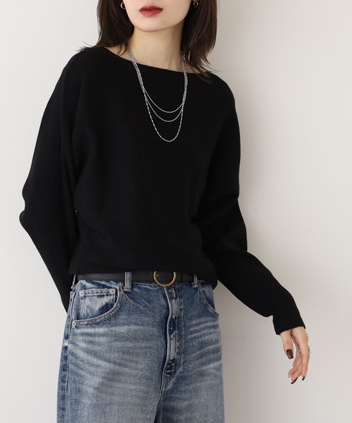 A.N.L(エーエヌエル レーベル)の「A.N.L 抗菌ドルマンニット(ニット/セーター・レディース・ブラック/グレー/モカ/モスグリーン/カーキ/パープル/ブルー/ベージュ/グリーン・38)」の13枚目の写真