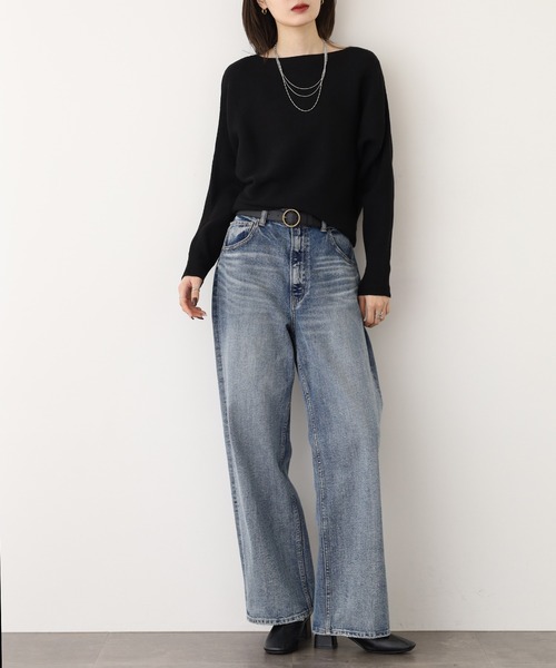 A.N.L(エーエヌエル レーベル)の「A.N.L 抗菌ドルマンニット(ニット/セーター・レディース・ブラック/グレー/モカ/モスグリーン/カーキ/パープル/ブルー/ベージュ/グリーン・38)」の14枚目の写真