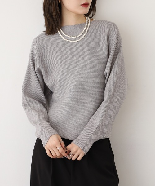 A.N.L(エーエヌエル レーベル)の「A.N.L 抗菌ドルマンニット(ニット/セーター・レディース・ブラック/グレー/モカ/モスグリーン/カーキ/パープル/ブルー/ベージュ/グリーン・38)」の15枚目の写真