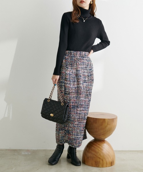 natural couture（ナチュラルクチュール）の「MIXツイードタイト