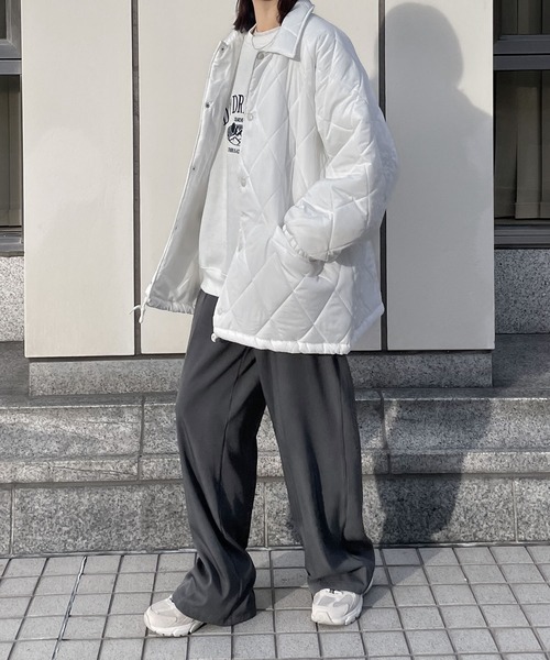 Chillfar（チルファー）の「キルティングオーバージャケット（ブルゾン・レディース・カーキ/アイボリー/ブラック・FREE）」の13枚目の写真