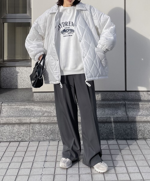 Chillfar（チルファー）の「キルティングオーバージャケット（ブルゾン・レディース・カーキ/アイボリー/ブラック・FREE）」の14枚目の写真