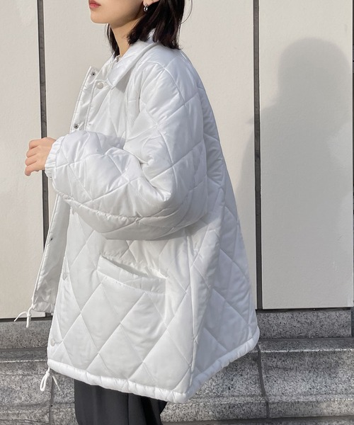 Chillfar（チルファー）の「キルティングオーバージャケット（ブルゾン・レディース・カーキ/アイボリー/ブラック・FREE）」の8枚目の写真