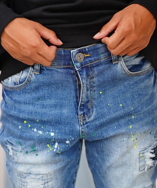 adamsJUGGLER（アダムスジャグラー）の「バイカーリペアデニムロングパンツ（デニムパンツ・メンズ・インディゴブルー・L/XL/XXL/S/M）」の14枚目の写真