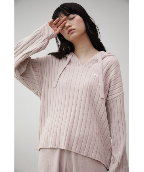 AZUL HOME（アズールホーム）の「A/H WHIP NIGHT KNIT FOODIE（ニット/セーター・レディース・ピンク/グレー・FREE）」の2枚目の写真
