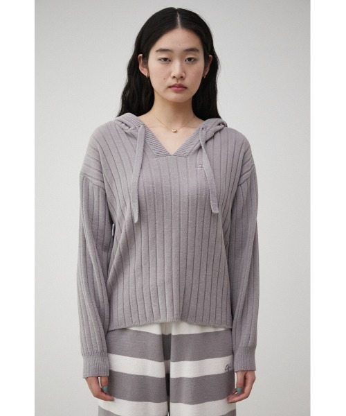 AZUL HOME（アズールホーム）の「A/H WHIP NIGHT KNIT FOODIE（ニット/セーター・レディース・ピンク/グレー・FREE）」の10枚目の写真