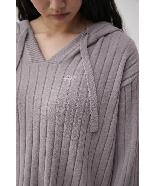 AZUL HOME（アズールホーム）の「A/H WHIP NIGHT KNIT FOODIE（ニット/セーター・レディース・ピンク/グレー・FREE）」の6枚目の写真