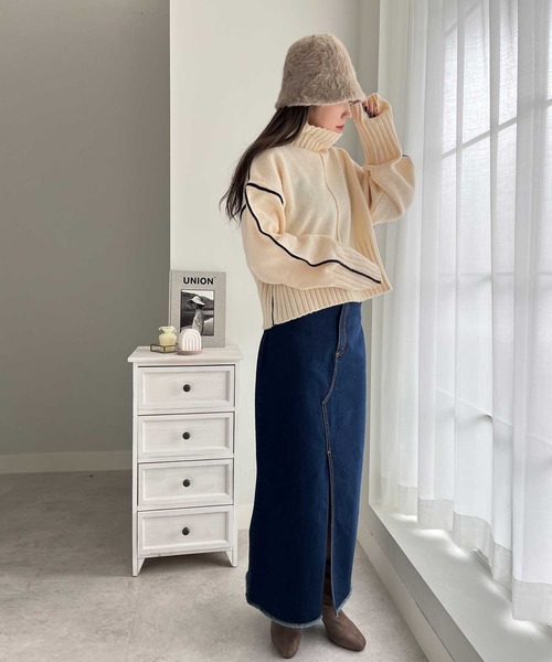 GeeRA（ジーラ）の「シャギーチューリップハット（ハット・レディース・ブラック/オフホワイト/モカ・FREE）」の6枚目の写真