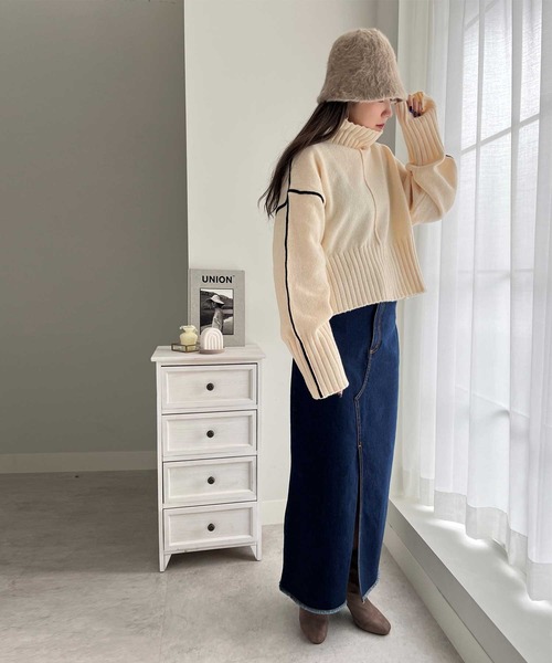 GeeRA（ジーラ）の「シャギーチューリップハット（ハット・レディース・ブラック/オフホワイト/モカ・FREE）」の7枚目の写真