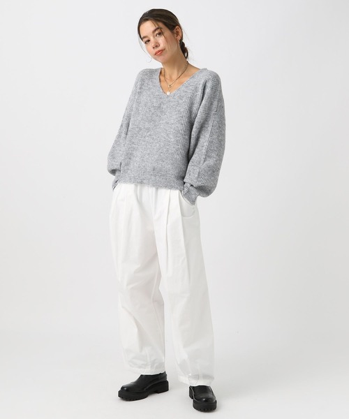 美品　BAYFLOW ニット　サイズ2 セール】[柔らかでチクチクしにくい]スキッパーニットフーディ