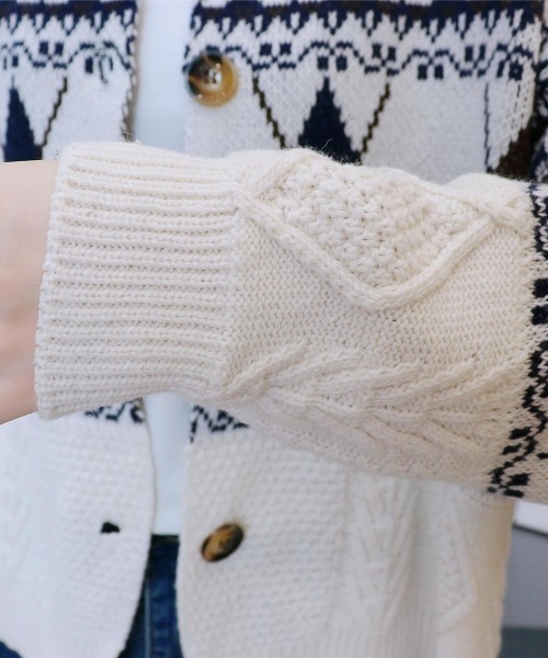 セール】ノルディック柄ニットカーディガン（ニット/セーター）｜NANEA