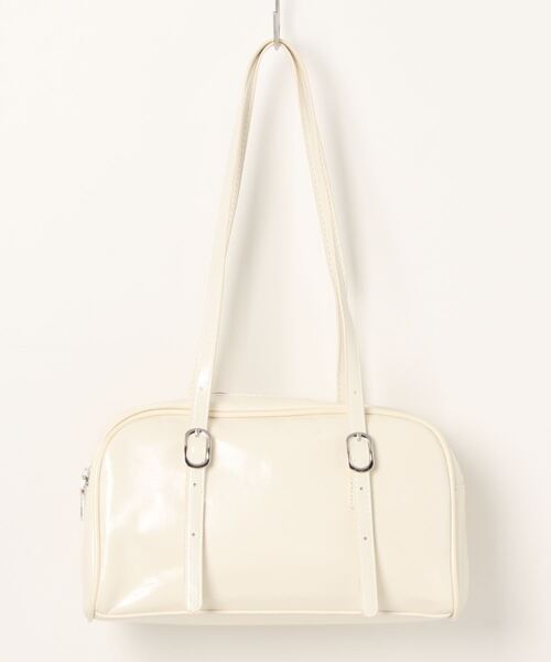 Reurie'（レウリィ）の「【ZOZO限定カラー有】エコレザーボストンバッグ / eco leather boston bag ショルダーバッグ スクエア アイボリー ブラック グリーン ツヤ（ボストンバッグ・レディース・アイボリー/ブラック/グリーン・FREE）」の17枚目の写真