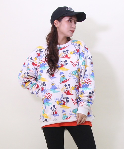 Disney（ディズニー）の「親子お揃い ディズニー 総柄裏起毛トレーナー