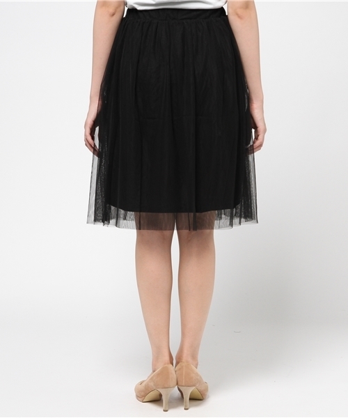 earth music&ecology（アースミュージックアンドエコロジー）の「ミディチュールスカート（スカート・レディース・ライトグレー/アイボリー/ブラック・FREE）」の6枚目の写真