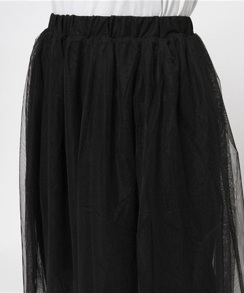 earth music&ecology（アースミュージックアンドエコロジー）の「ミディチュールスカート（スカート・レディース・ライトグレー/アイボリー/ブラック・FREE）」の7枚目の写真