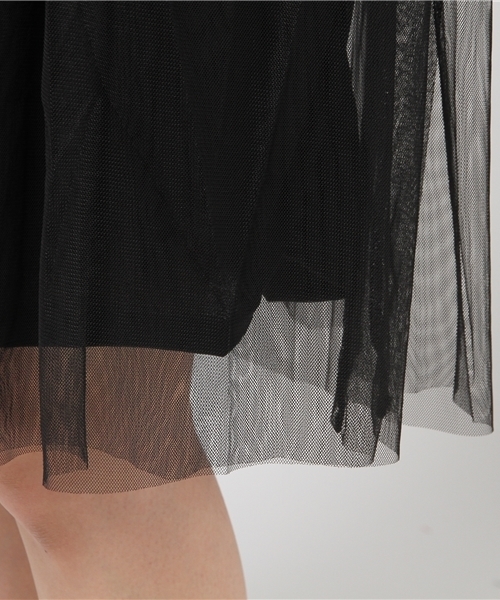 earth music&ecology（アースミュージックアンドエコロジー）の「ミディチュールスカート（スカート・レディース・ライトグレー/アイボリー/ブラック・FREE）」の8枚目の写真