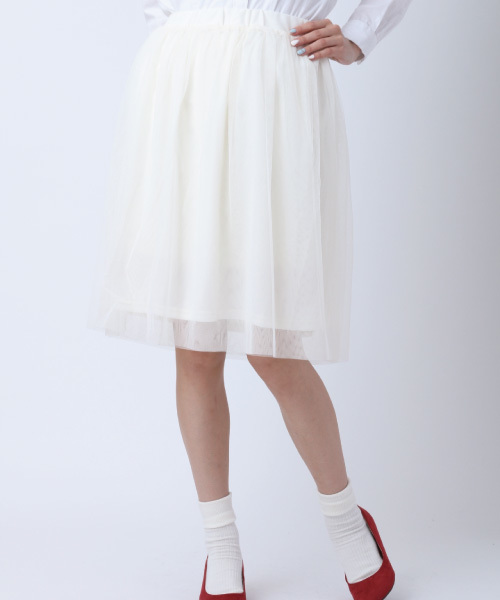 earth music&ecology（アースミュージックアンドエコロジー）の「ミディチュールスカート（スカート・レディース・ライトグレー/アイボリー/ブラック・FREE）」の15枚目の写真