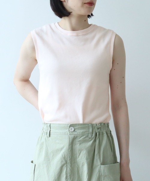 bulle de savon（ビュルデサボン）の「ピマハイゲージスムース ふわふわノースリ（Tシャツ/カットソー・レディース・ネイビー/イエロー/ピンク/ホワイト・FREE）」の13枚目の写真
