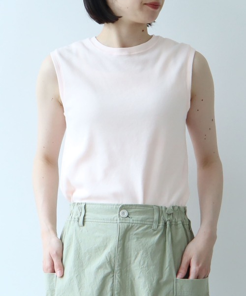 bulle de savon（ビュルデサボン）の「ピマハイゲージスムース ふわふわノースリ（Tシャツ/カットソー・レディース・ネイビー/イエロー/ピンク/ホワイト・FREE）」の14枚目の写真
