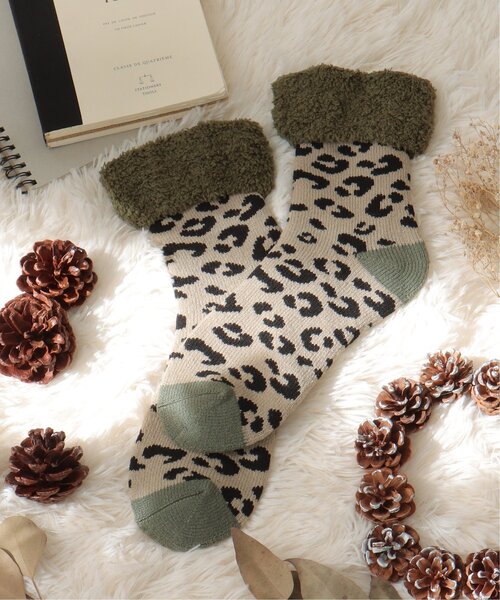 LBC（エルビーシー）の「裏起毛ソックス レオパード（ソックス/靴下・レディース・グリーン/ブラック/ベージュ・FREE）」の3枚目の写真
