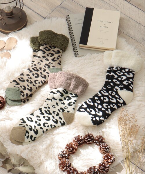 LBC（エルビーシー）の「裏起毛ソックス レオパード（ソックス/靴下・レディース・グリーン/ブラック/ベージュ・FREE）」の5枚目の写真