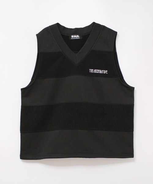 RNA(アールエヌエー)の「M2179 2FACEボーダーベスト(ベスト・レディース・ホワイト/ブラック/ライトオリーブ・MEDIUM)」の5枚目の写真