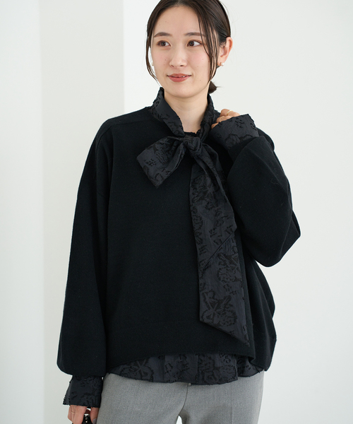 IENA - IENA イエナ　エクストラファインラム クループルオーバー　ブラック IENA イエナ エクストラファインラム クループルオーバー ブラック
