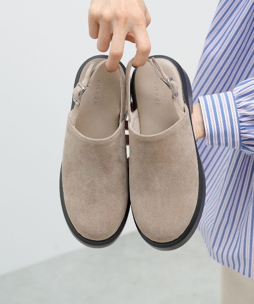 BEAMS HEART（ビームスハート）の「BEAMS HEART / フェイクスエード ストラップサボ（その他シューズ・レディース・ブラック/ベージュ・SMALL/LARGE/MEDIUM）」の3枚目の写真