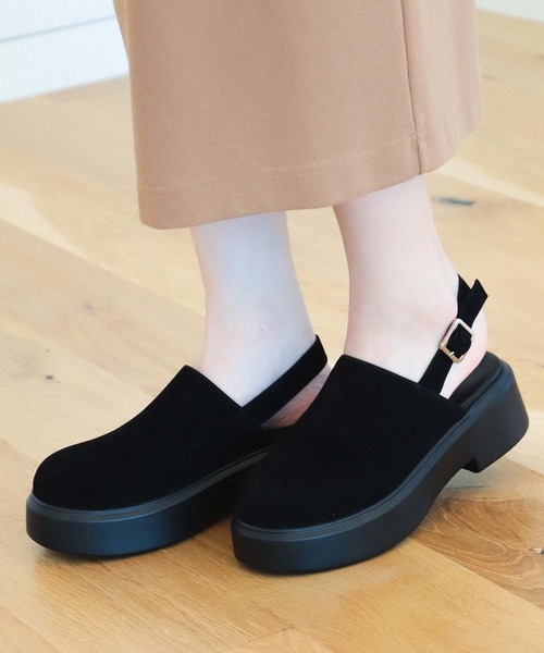 BEAMS HEART（ビームスハート）の「BEAMS HEART / フェイクスエード ストラップサボ（その他シューズ・レディース・ブラック/ベージュ・SMALL/LARGE/MEDIUM）」の13枚目の写真