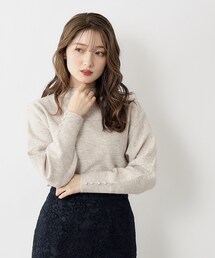 index | ≪5color≫ パール調ボタンスリーブボトルネックニット【洗濯機洗い可】(ニット/セーター)