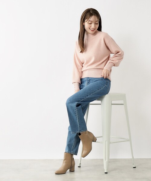 index（インデックス）の「◆≪5color≫ パール調ボタンスリーブボトルネックニット【洗濯機洗い可】（ニット/セーター・レディース・ライトベージュ/グレー/ライトブルー/オフホワイト/ピンク系・36/42/38/40）」の18枚目の写真